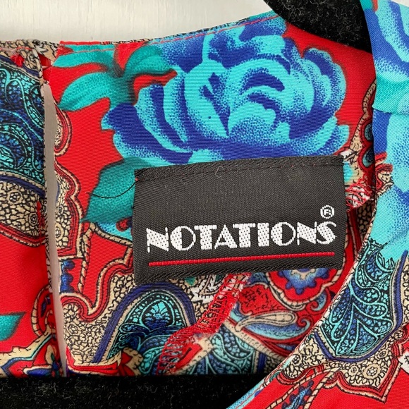 🎈🎈Notations Vintage Red Pattern Blouse - Picture 5 of 7